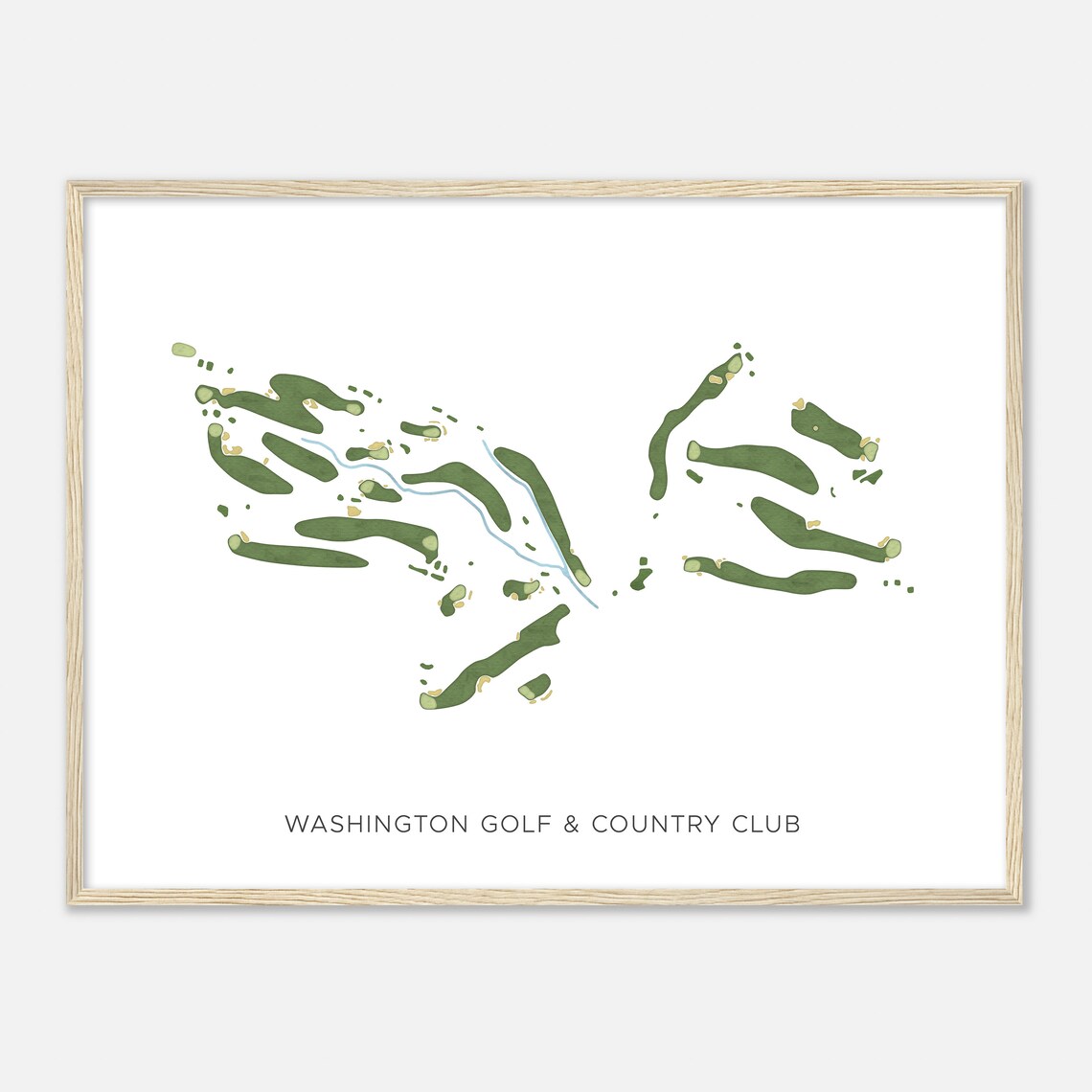 Washington Golf & Country Club Virginia Modern Watercolor Course Map Poster - Image 2