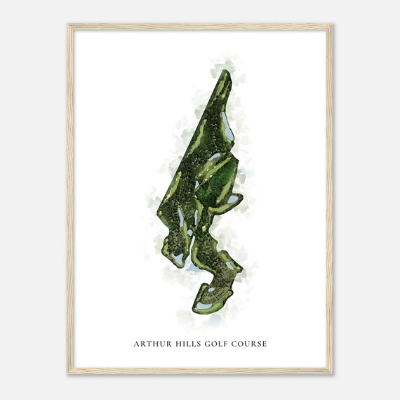 Arthur Hills Golf Course South Carolina Classic Watercolor Map Poster