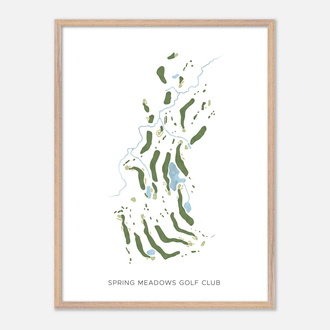 Spring Meadows Golf Club Modern Fairway Golf Course Map Poster - Image 2
