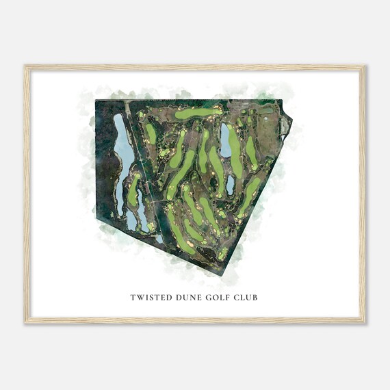 Twisted Dune Golf Club New Jersey Classic Watercolor Map Golfer Gift Golf Wall Art Golf Poster Print Course Layout
