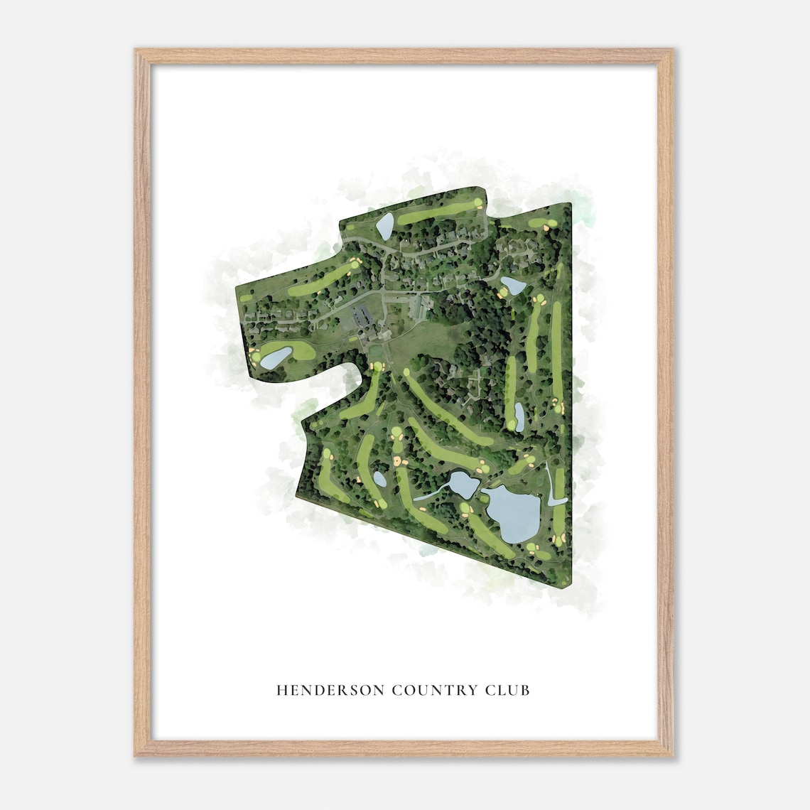 Henderson Country Club Kentucky Classic Watercolor Map Poster - Image 6