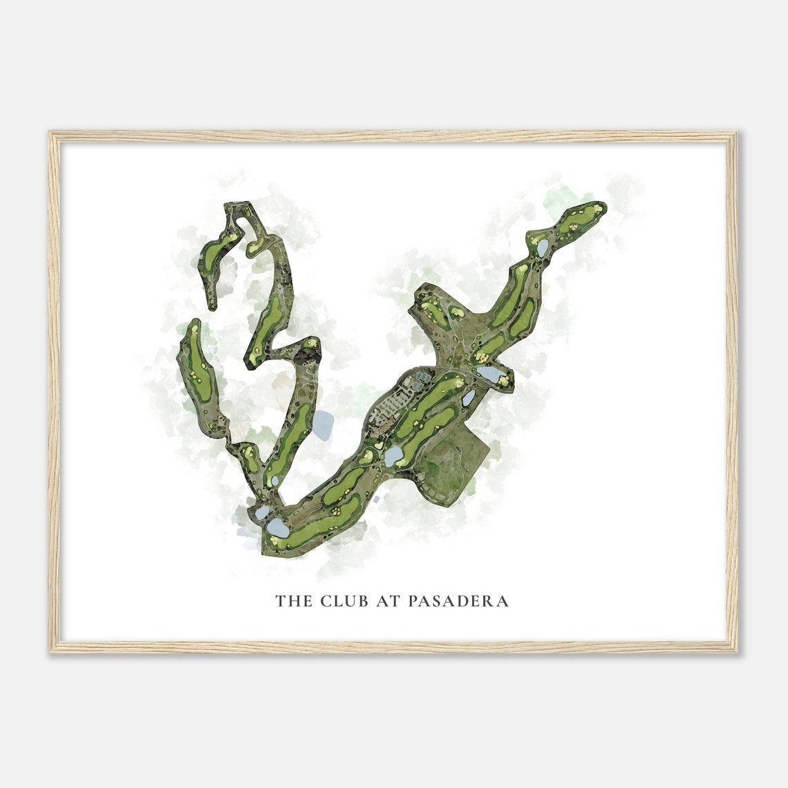 The Club at Pasadera Classic Watercolor Golf Course Map Poster - Image 2