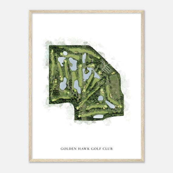 Golden Hawk Golf Club Michigan Classic Watercolor Map Golfer Gift Golf Wall Art Golf Poster Print Course Layout