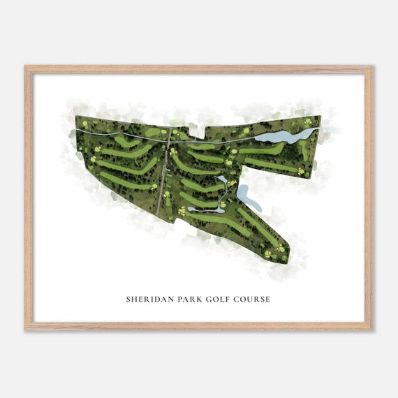 Sheridan Park Golf Course In Tonawanda New York Classic Watercolor Map Golfer Gift Golf Wall Art Golf Poster Print Course Layout