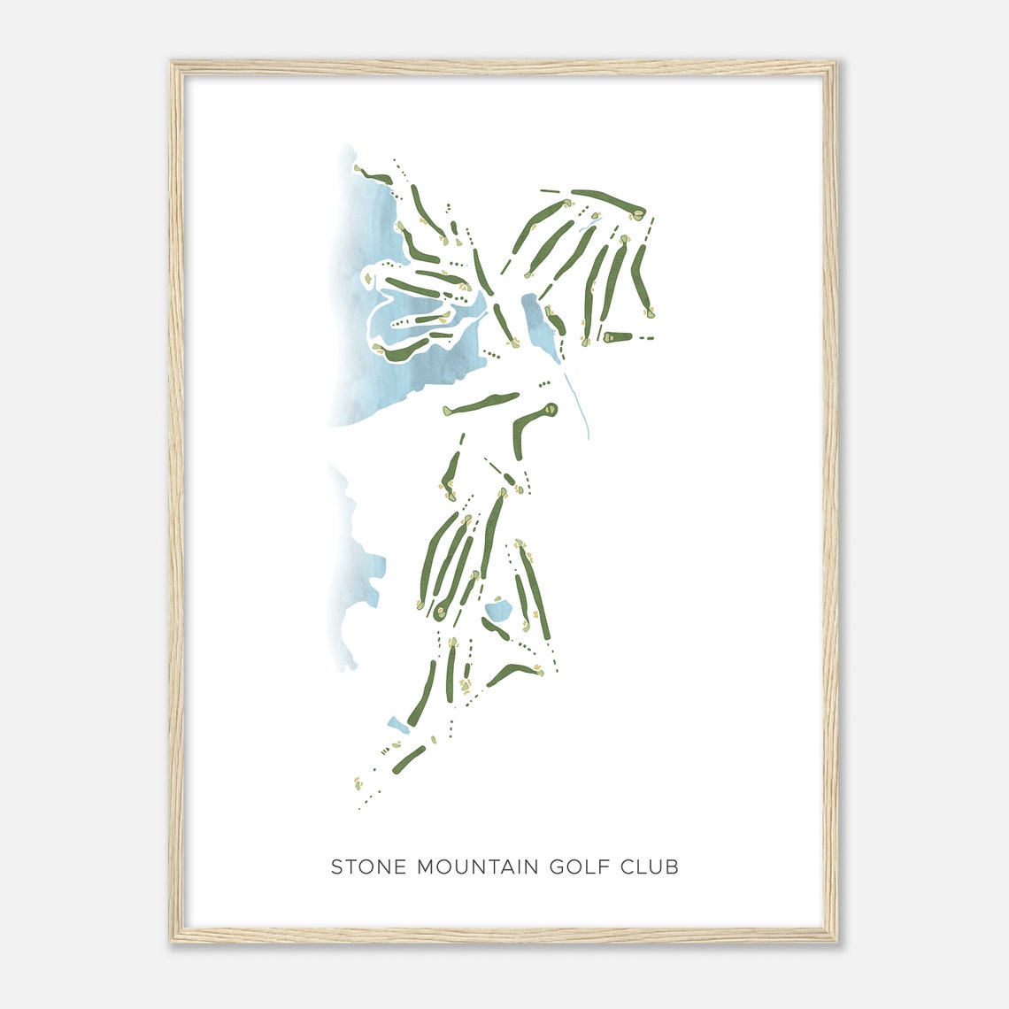 Stone Mountain Golf Club Georgia Modern Watercolor Course Map Poster