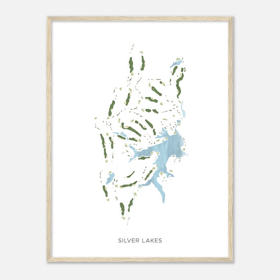 Silver Lakes Alabama Modern Watercolor Map Golfer Gift Golf Wall Art Golf Poster Print Course Layout