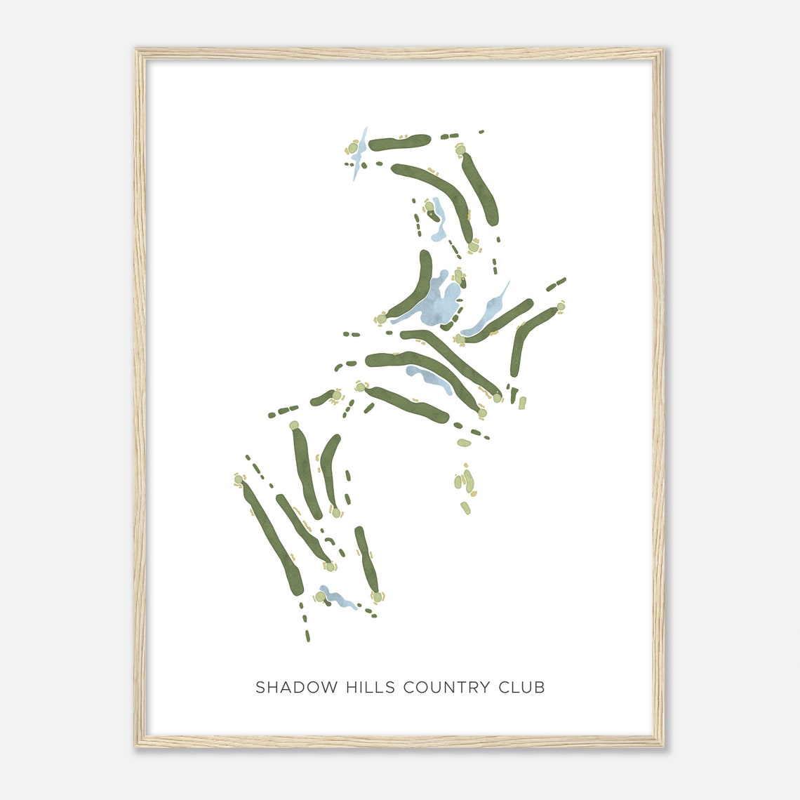 Shadow Hills Country Club Modern Minimalist Course Map Poster