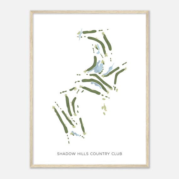 Shadow Hills Country Club Oregon Modern Watercolor Map Golfer Gift Golf Wall Art Golf Poster Print Course Layout