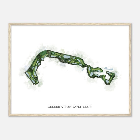 Celebration Golf Club Florida Classic Watercolor Map Golfer Gift Golf Wall Art Golf Poster Print Course Layout