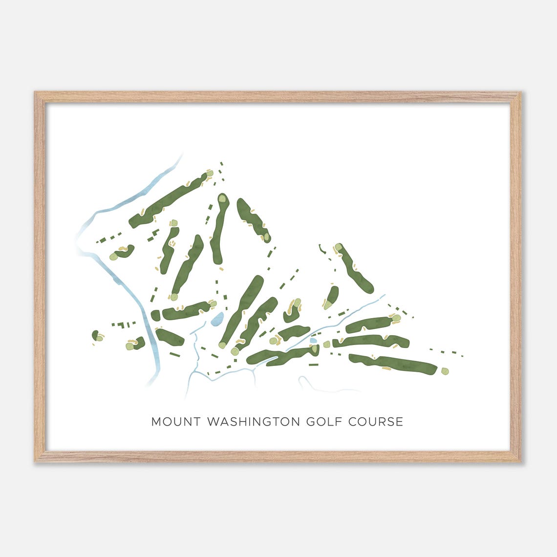 Mount Washington Golf Course Minimalist Watercolor Course Map Poster