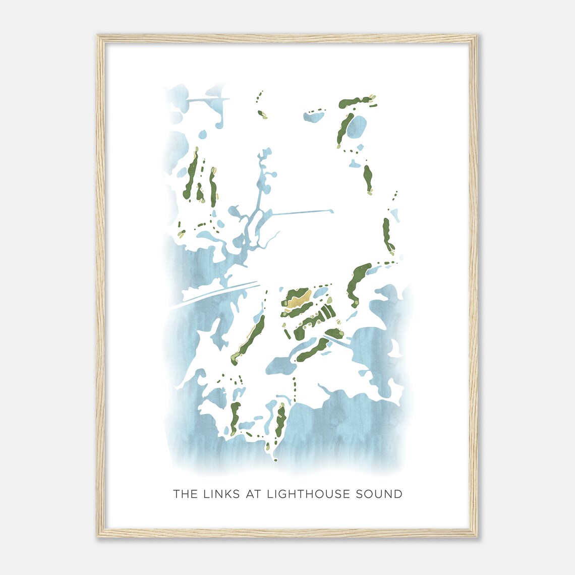 The Links at Lighthouse Sound Maryland Modern Watercolor Map Poster - Image 2