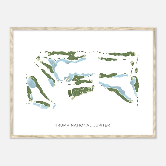 Trump National Jupiter Florida Modern Watercolor Golf Course Map Poster