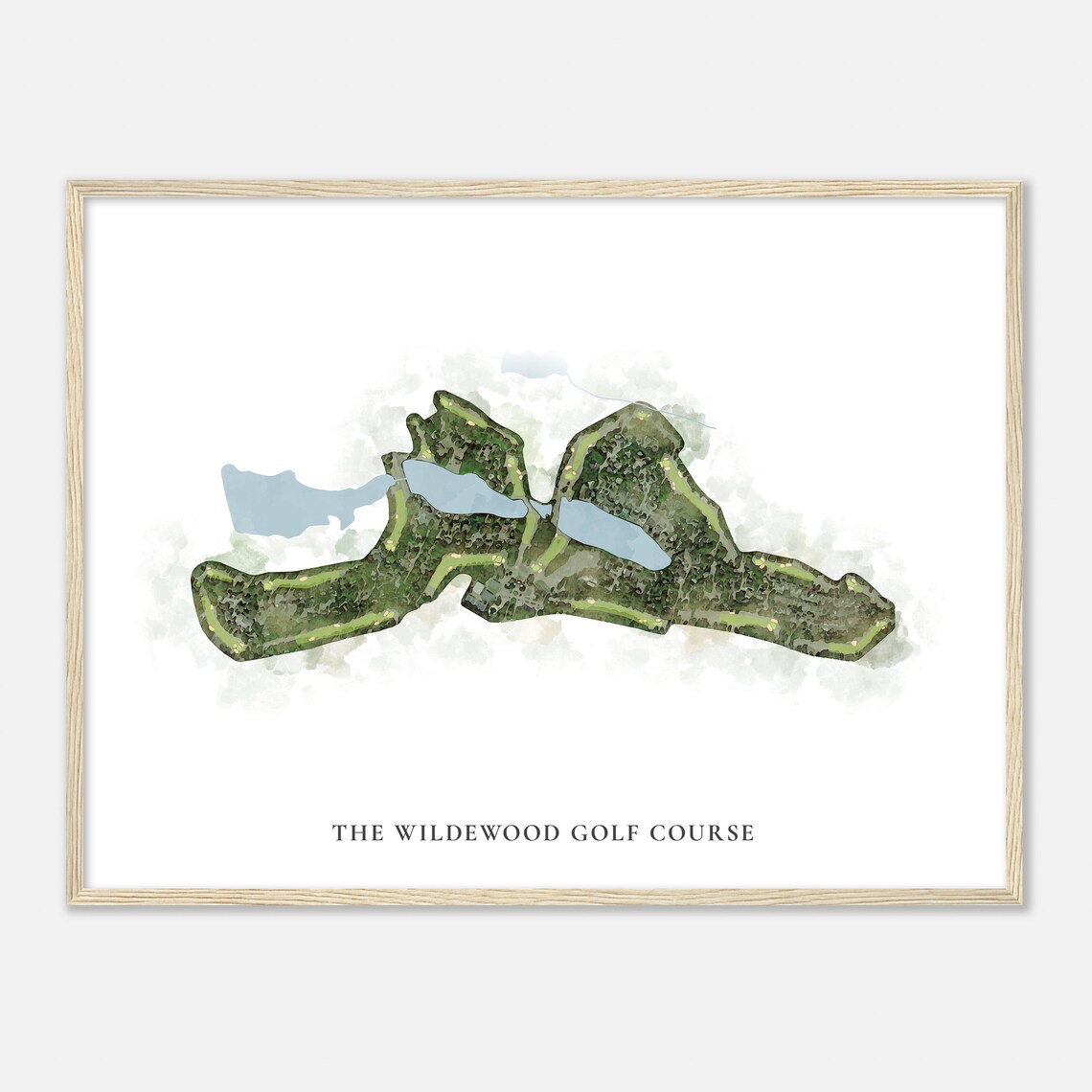 The Wildewood Golf Course Elegant Watercolor Aerial Course Map Art Poster - Image 2