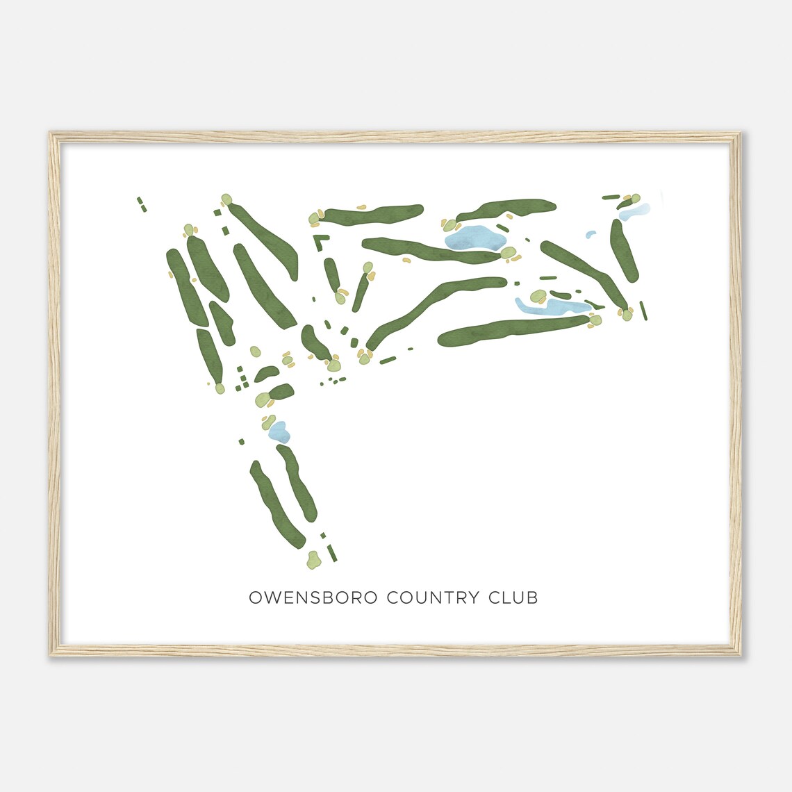 Owensboro Country Club Kentucky Modern Watercolor Map Golf Poster - Image 2