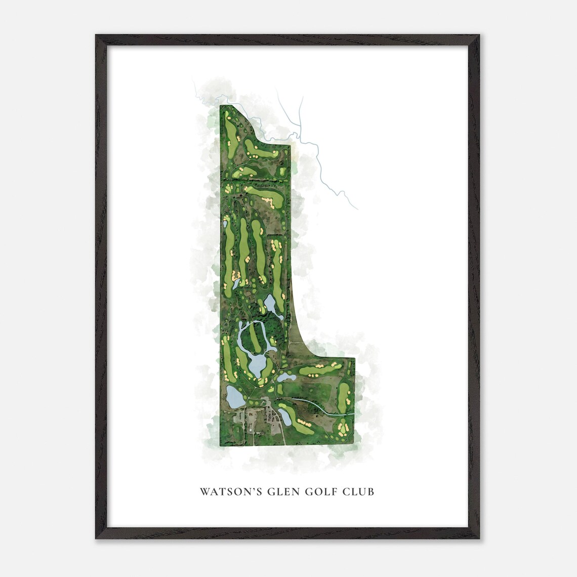 Watsons Glen Golf Club Canada Classic Detailed Watercolor Map Poster - Image 2