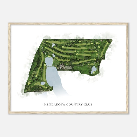 Mendakota Country Club Minnesota Classic Watercolor Map Golfer Gift Golf Wall Art Golf Poster Print Course Layout