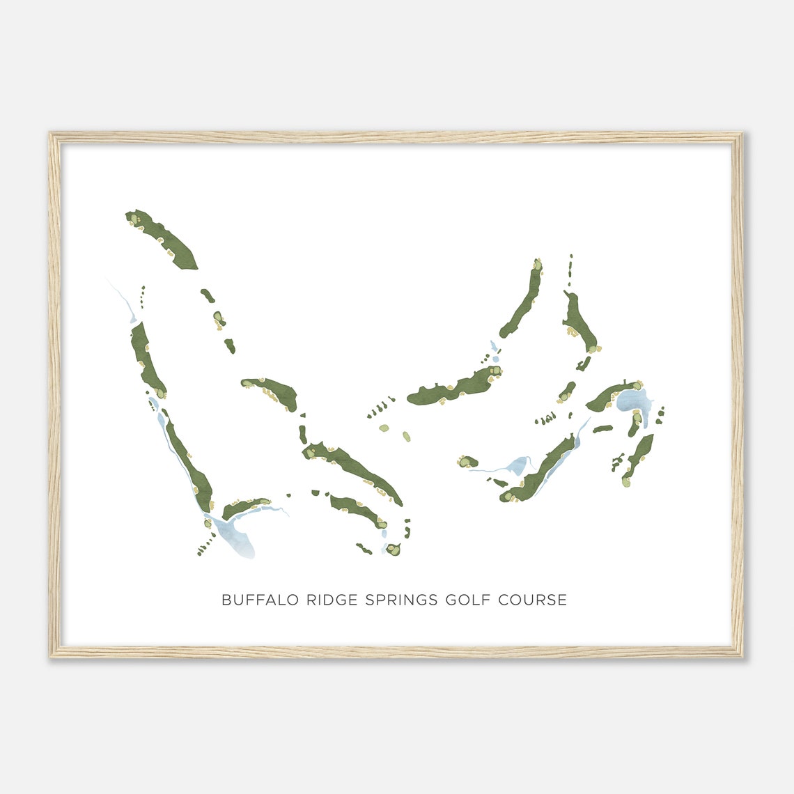 Buffalo Ridge Springs Golf Course Fairway Map Modern Art Poster - Image 2