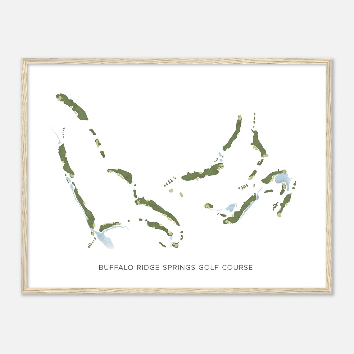 Buffalo Ridge Springs Golf Course Missouri Modern Watercolor Map Golfer Gift Golf Wall Art Golf Poster Print Course Layout - Image 2