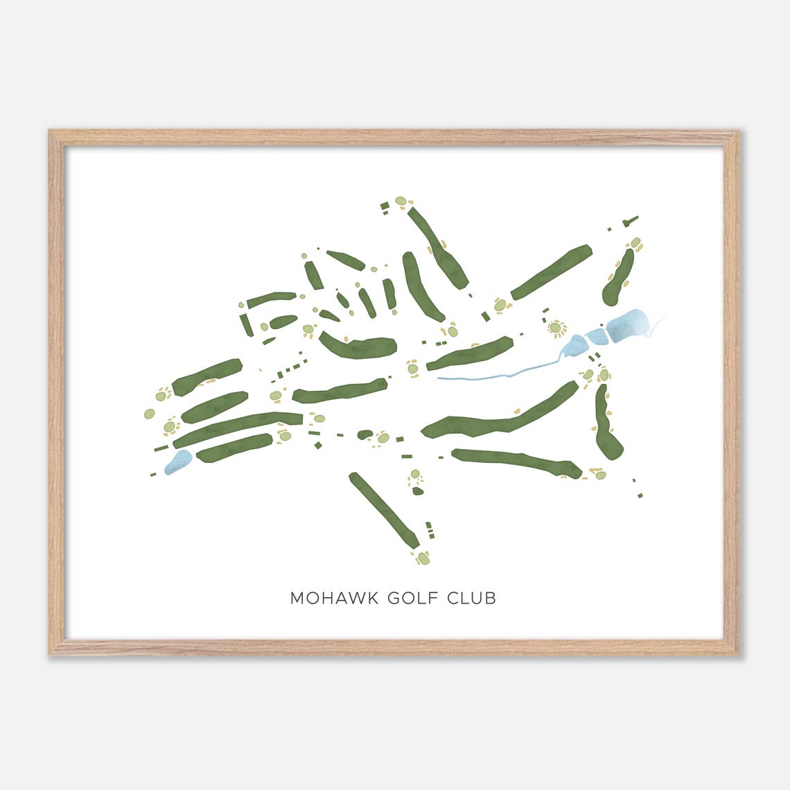 Mohawk Golf Club New York Minimal Course Layout Watercolor Poster
