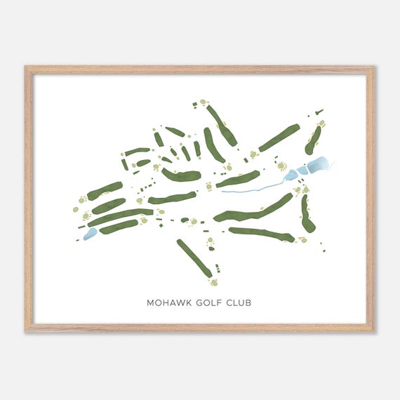 Mohawk Golf Club In Schenectady New York Modern Watercolor Map Golfer Gift Golf Wall Art Golf Poster Print Course Layout