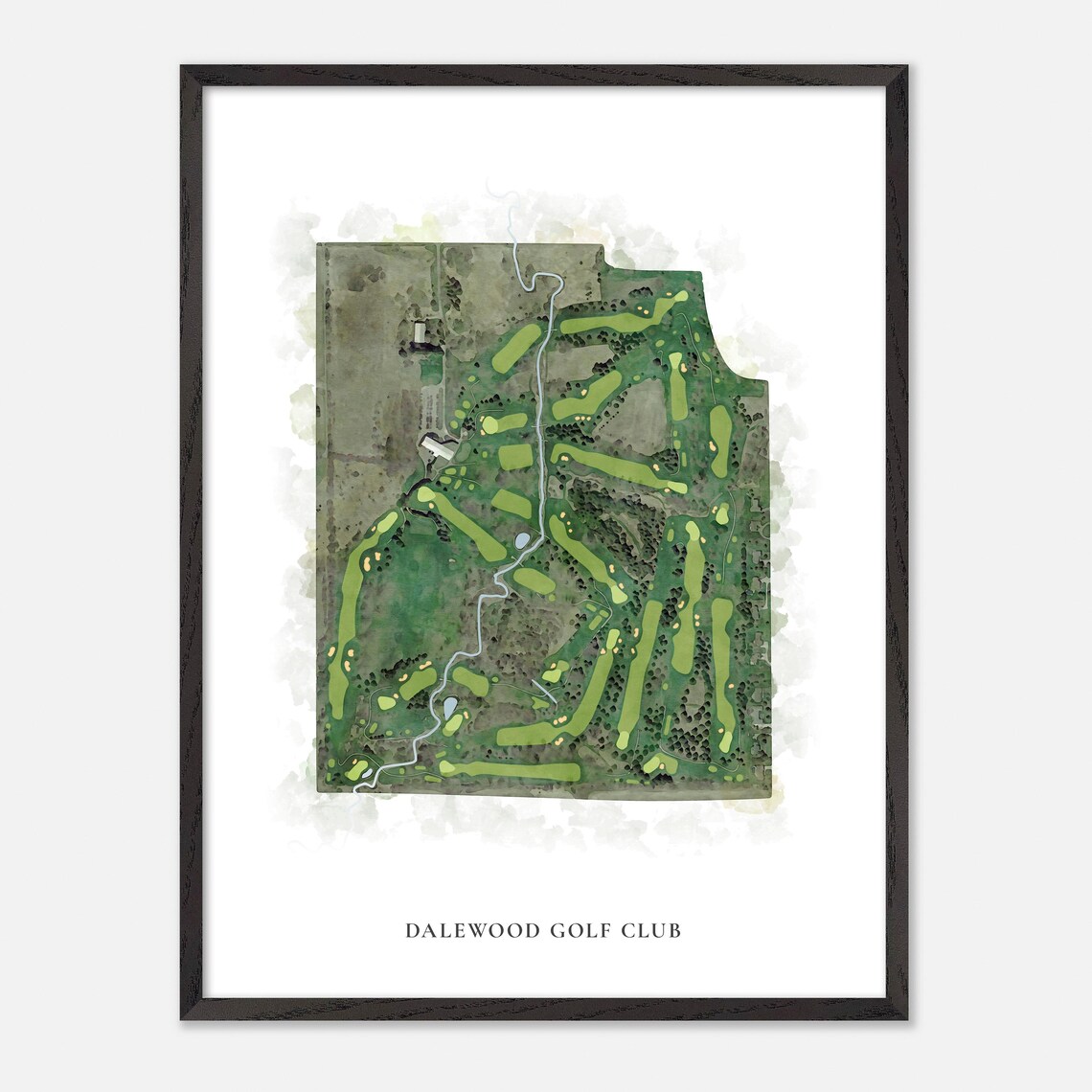 Dalewood Golf Club Canada Classic Watercolor Golf Map Poster - Image 2
