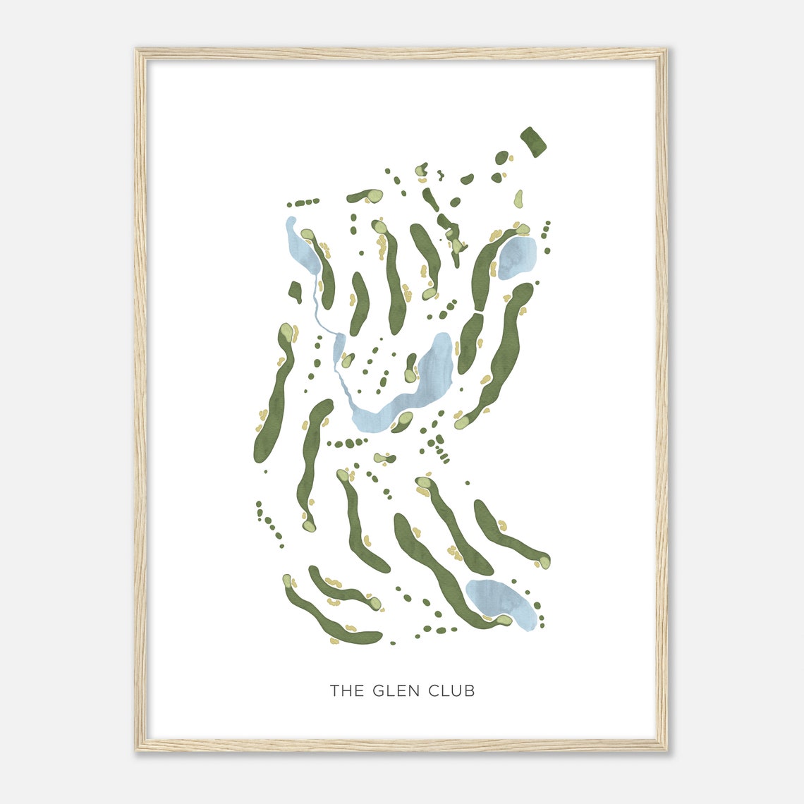 The Glen Club Modern Minimalist Golf Course Layout Map Poster