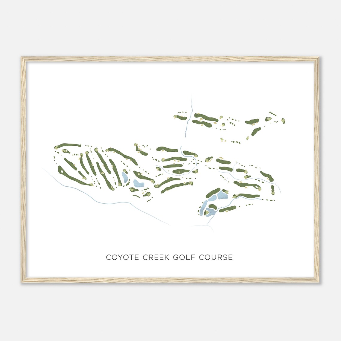 Coyote Creek Golf Course California Modern Watercolor Map Golfer Gift Golf Wall Art Golf Poster Print Course Layout - Image 2