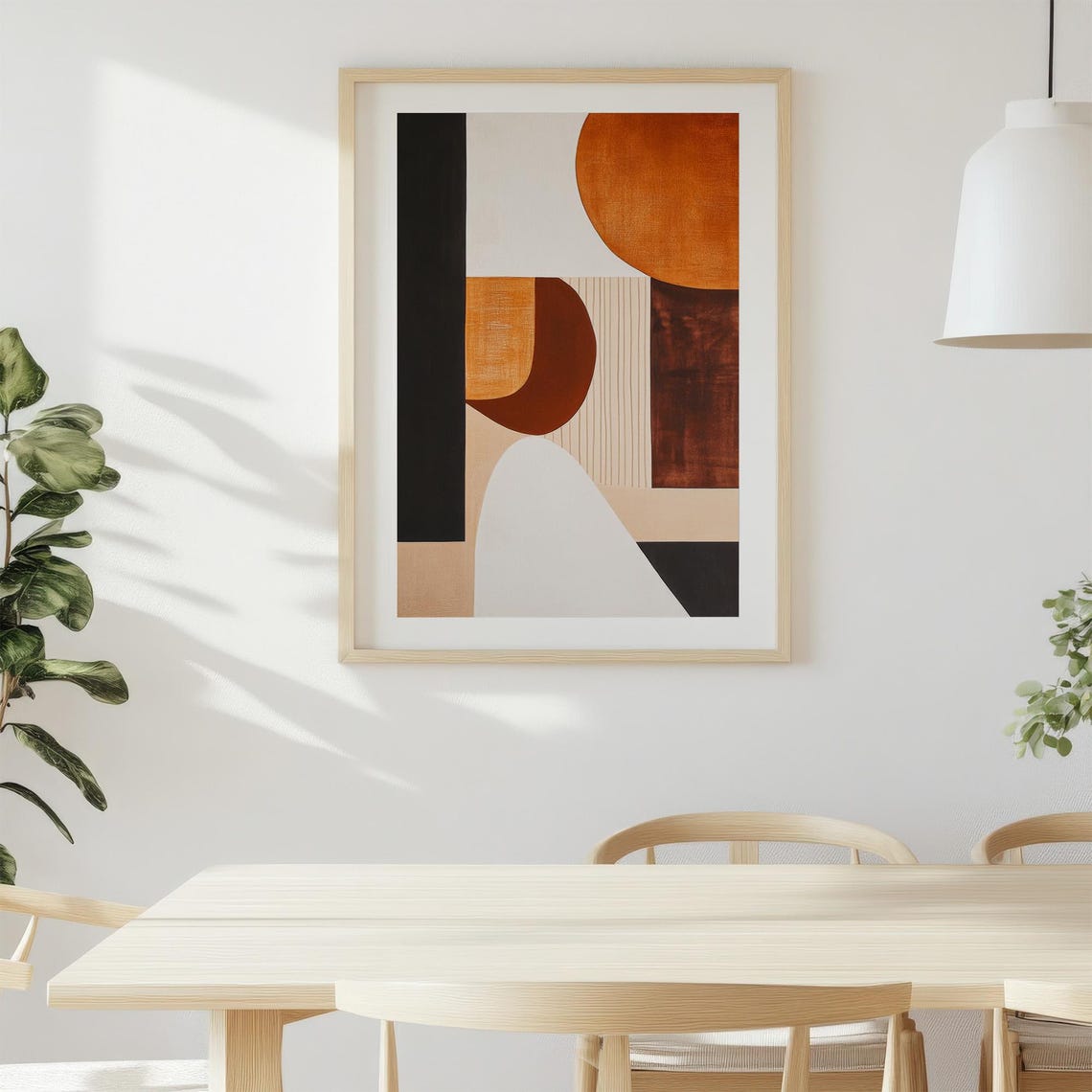 Black And Burnt Orange Geometric Abstract Modern Minimalist Poster - Image 2