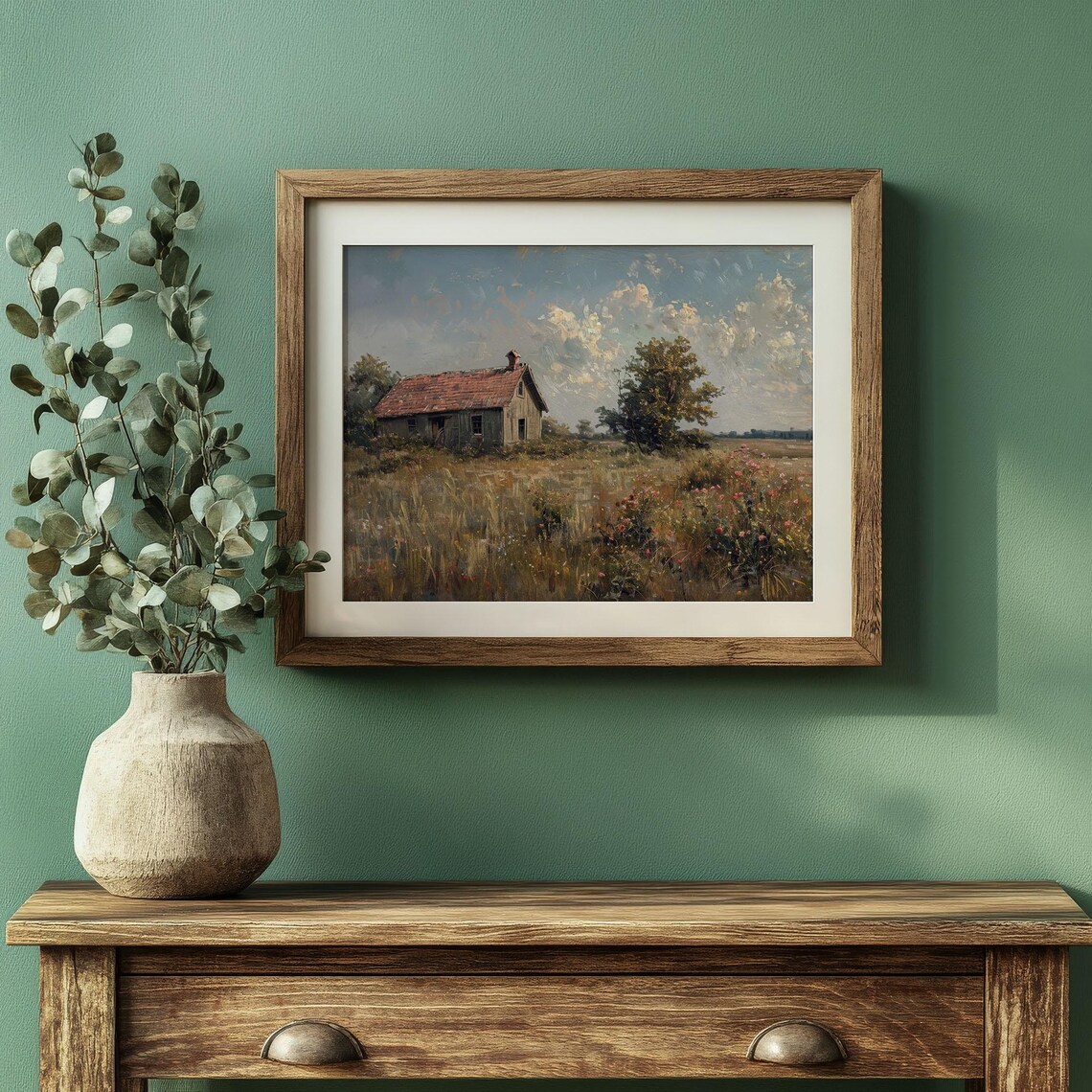 Vintage Farmhouse Wildflower Meadow Rustic Country Cottage Art Poster - Image 4