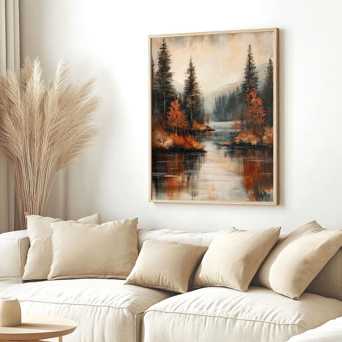 Autumn Forest Lake Painting Fall Foliage Reflection Nature Poster - Image 4