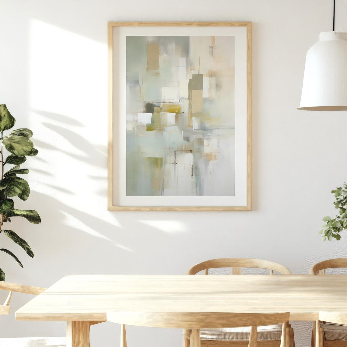 Soft Neutral Abstract Blocks Pastel Beige Modern Minimalist Poster - Image 3