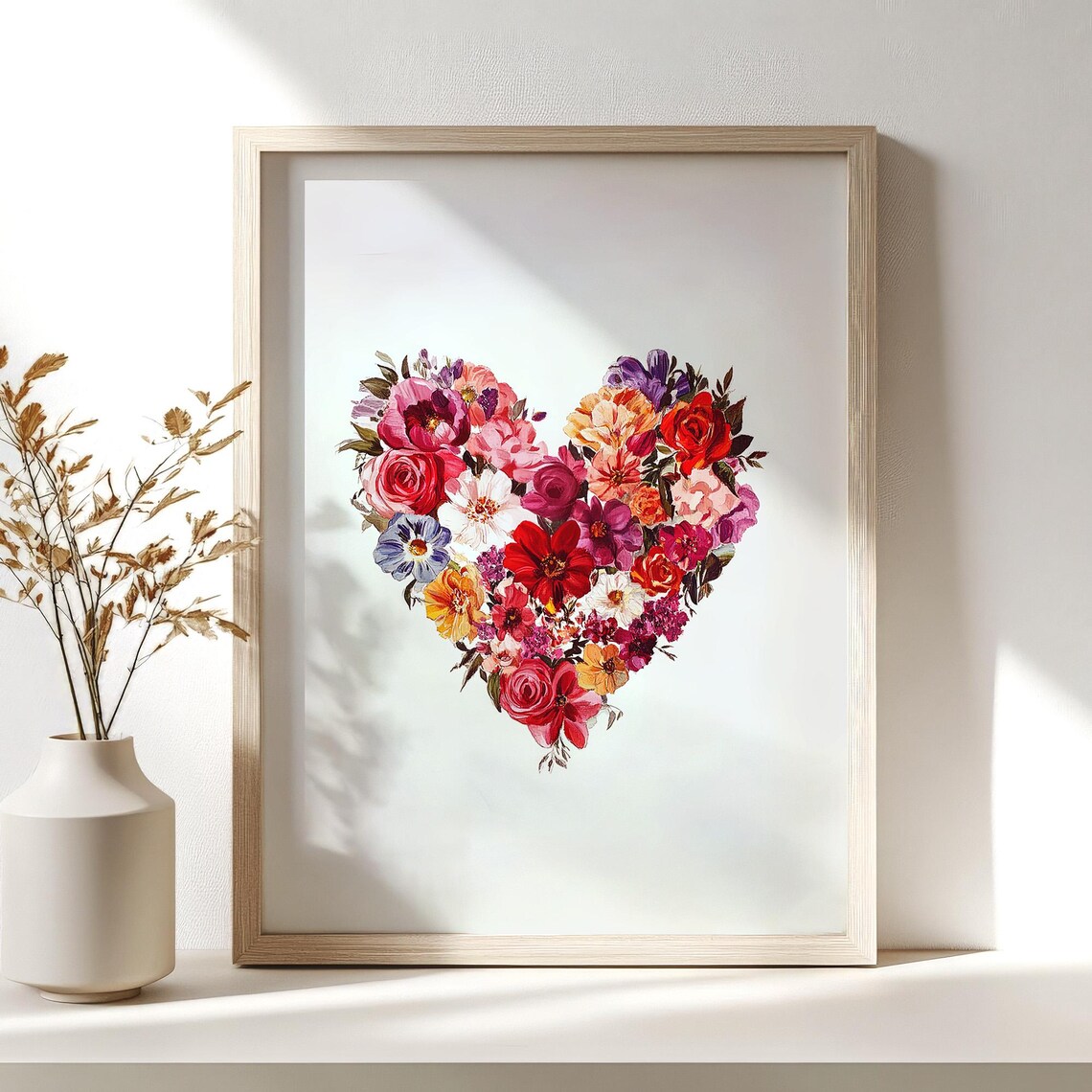 Valentine Flower Heart Bouquet Colorful Floral Romance Wall Poster - Image 3