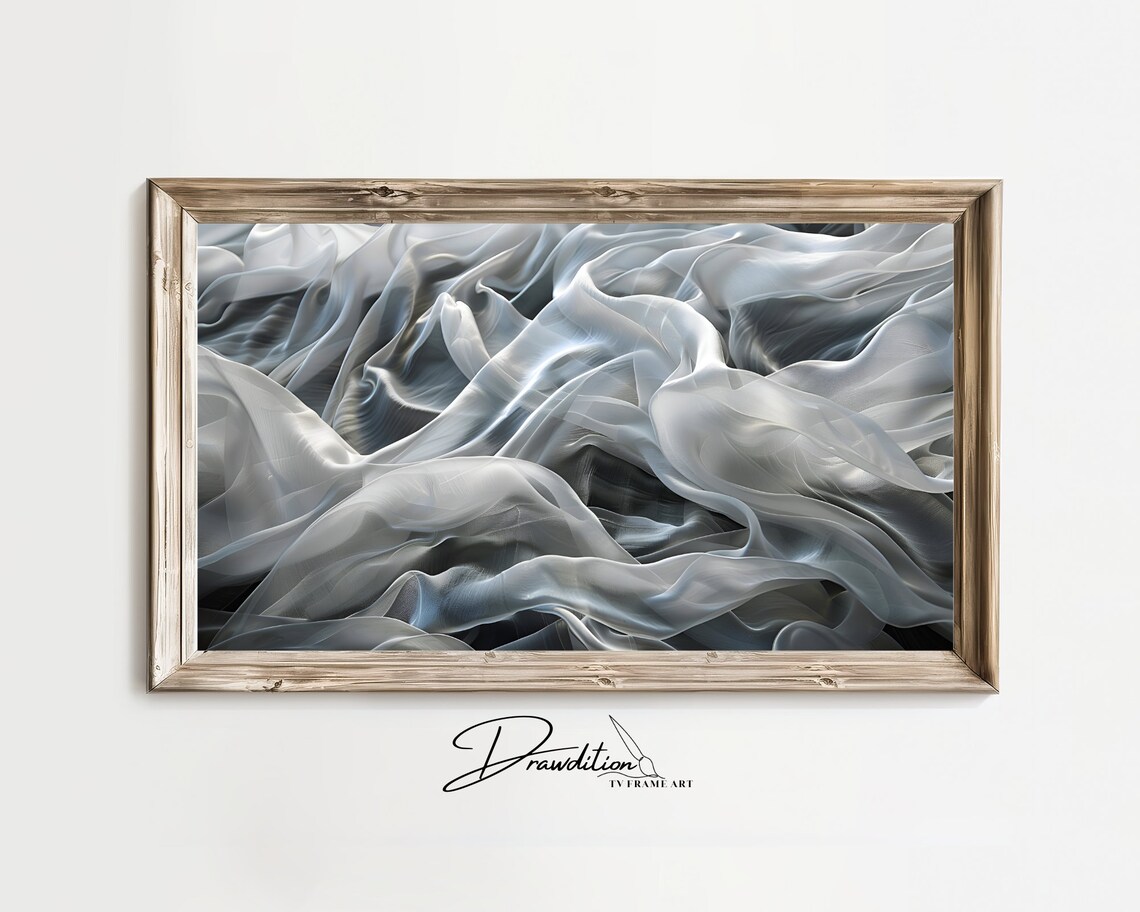 Grey Frame Tv Art Silver Abstract 3d Frame Tv Art Textured Frame Tv Art Silver Frame Tv Art Silver Waves Frame Tv Art