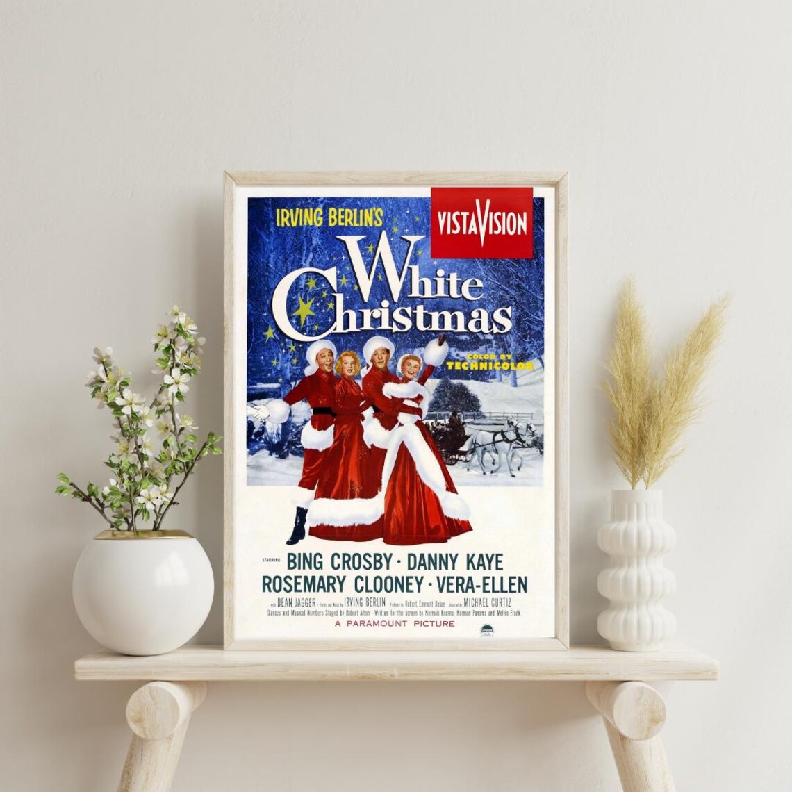 Irving Berlin's White Christmas Vintage 1954 Classic Film Movie Poster - Image 5