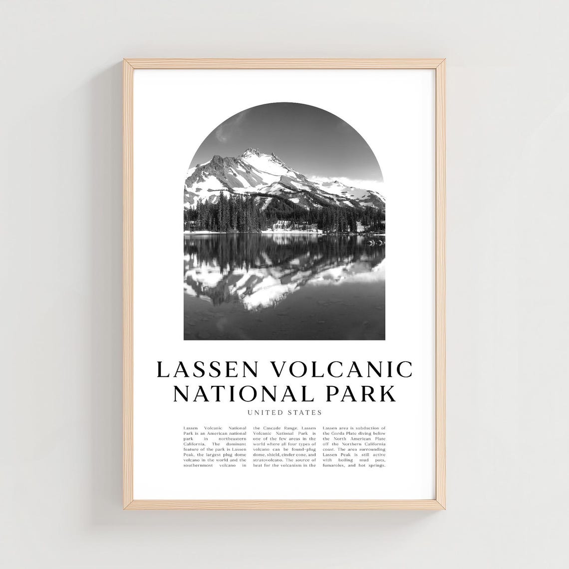 Lassen Volcanic National Park Snowy Peak Lake Reflection Poster