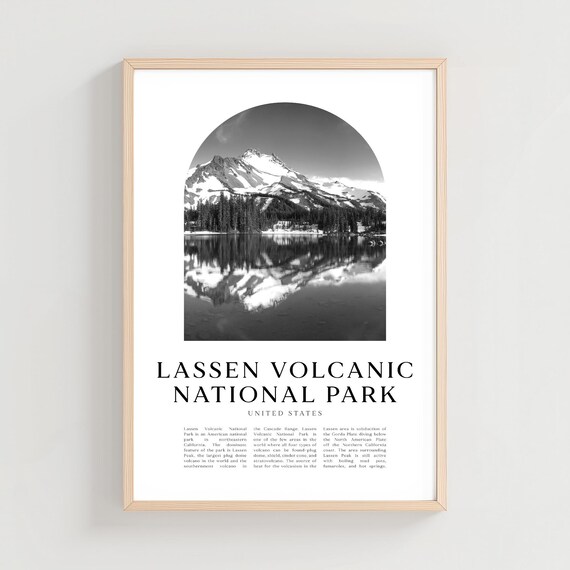 Lassen Volcanic National Park Snowy Peak Lake Reflection Poster
