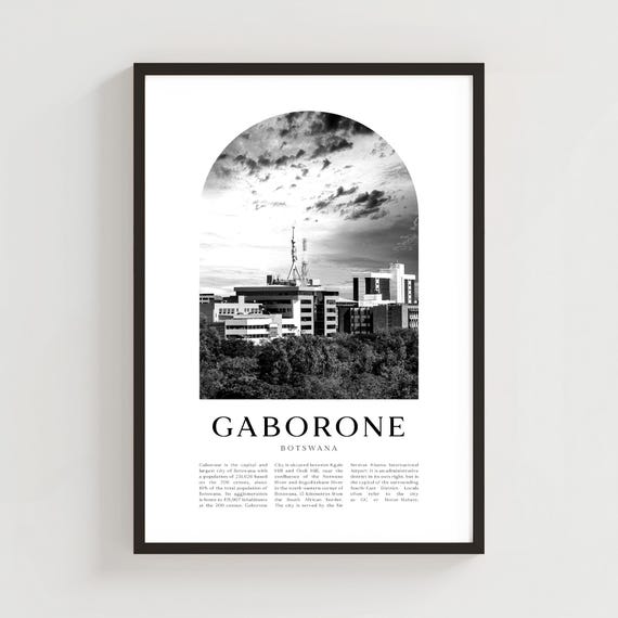 Gaborone Travel Poster Print Wall Art Botswana City Gift Decor Af29m