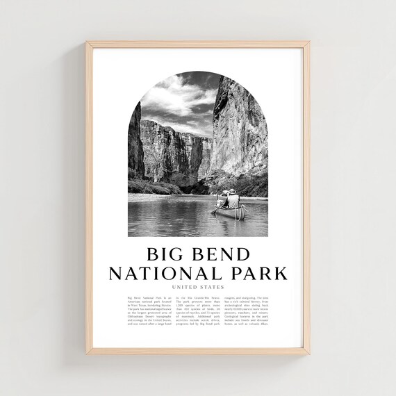 Big Bend National Park Canyon River Canoe Trip Travel Poster
