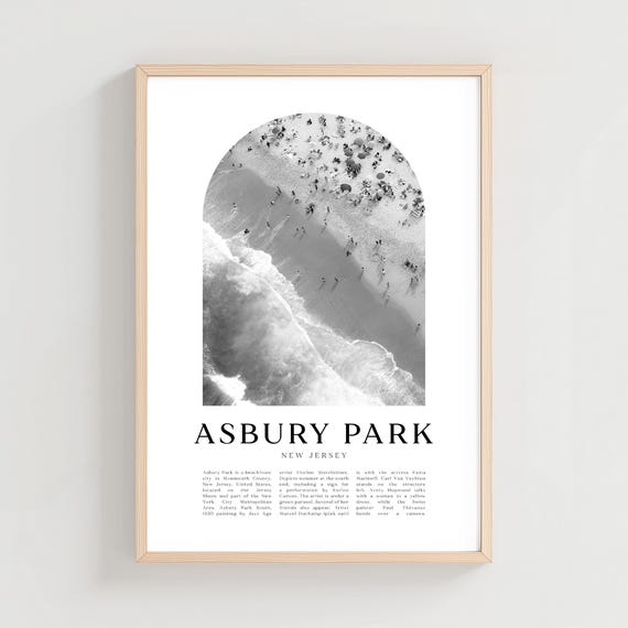 Asbury Park Travel Poster Print Wall Art New Jersey City Gift Decor Na315m