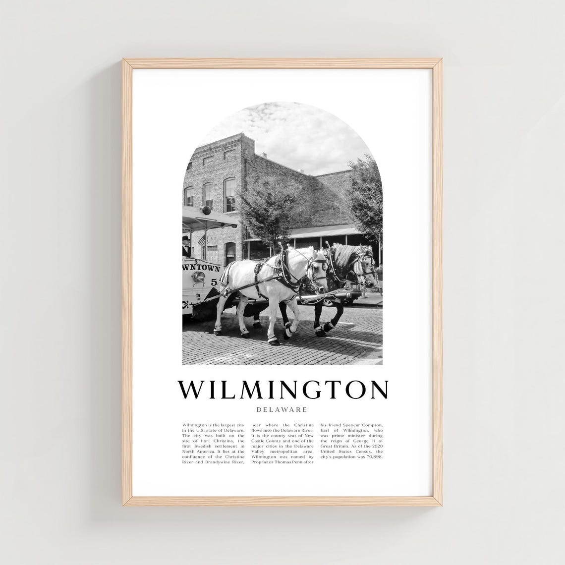 Wilmington Delaware Horse Drawn Streetcar Photo Charming Poster