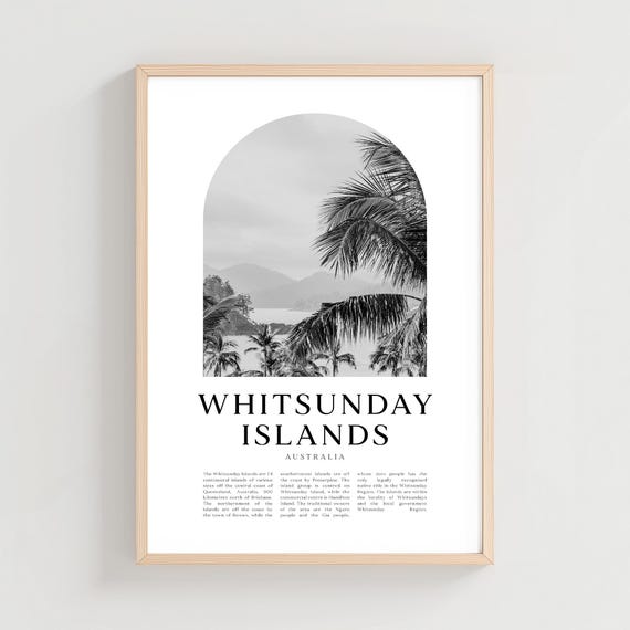 Whitsunday Islands Travel Poster Print Wall Art Australia City Gift Decor Cn47m
