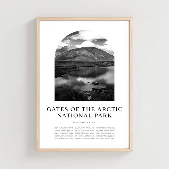 Gates of the Arctic National Park Alaska Lake Arch Travel Poster