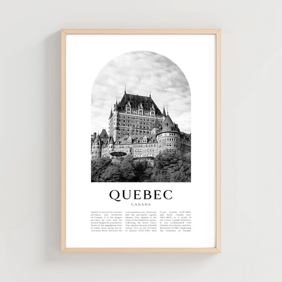 Quebec Canada Chateau Frontenac Black And White Arch Photo Poster