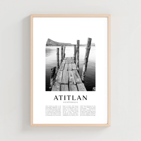 Atitlan Travel Poster Print Wall Art Guatemala City Gift Decor Ce22m