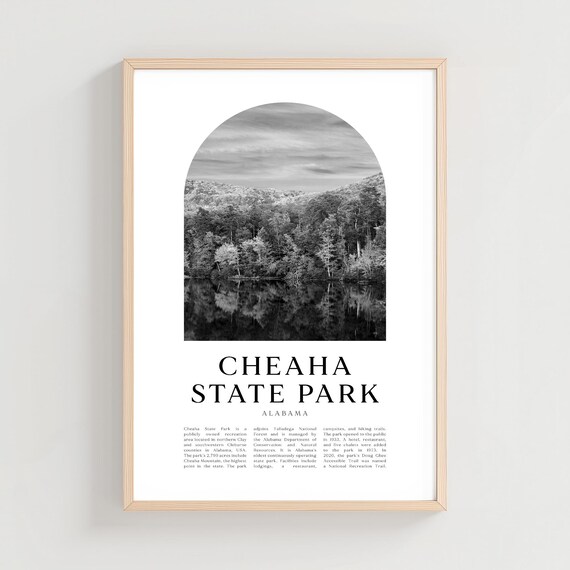 Cheaha State Park Alabama Lake Arch Vintage Nature Photo Poster