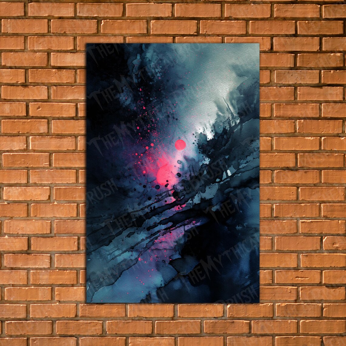 Modern Abstract Poster Print Watercolor Above Bed Wall Art Unique Large Physical