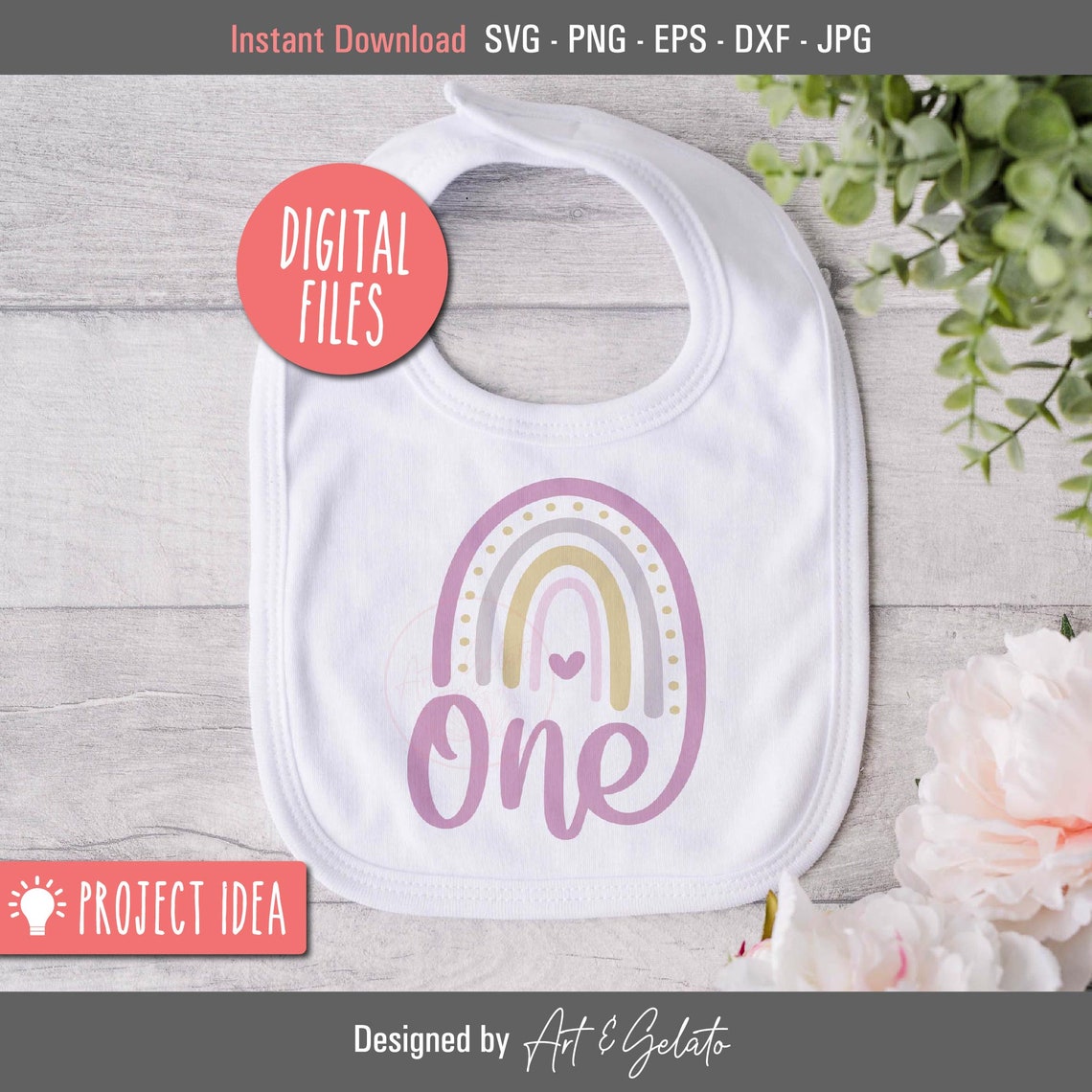 One Rainbow Birthday Svg Baby Girl 1st Birthday Svg Boho Rainbow Birthday Svg Rainbow Birthday Party Svg Girl Rainbow Svg 1st Birthday - Image 2