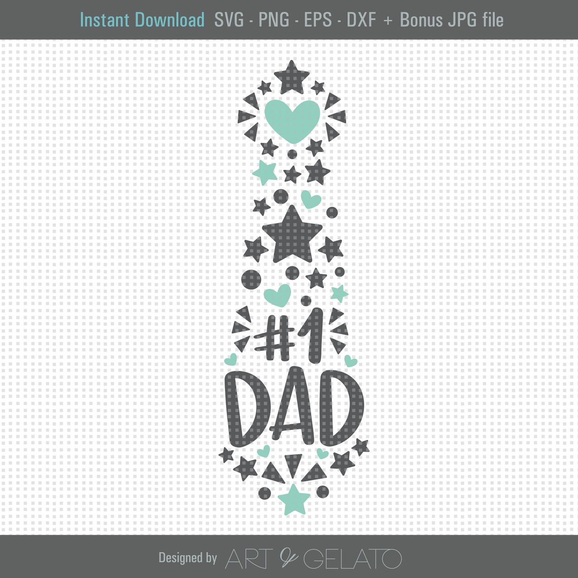 Number One Dad Star Confetti Burst Neck Tie Fathers Day Gift Poster