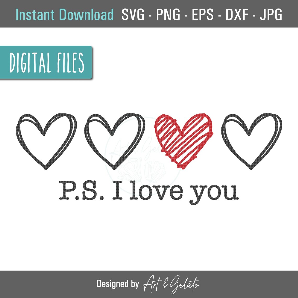 P.S. I Love You, Valentine Love Day Art Print