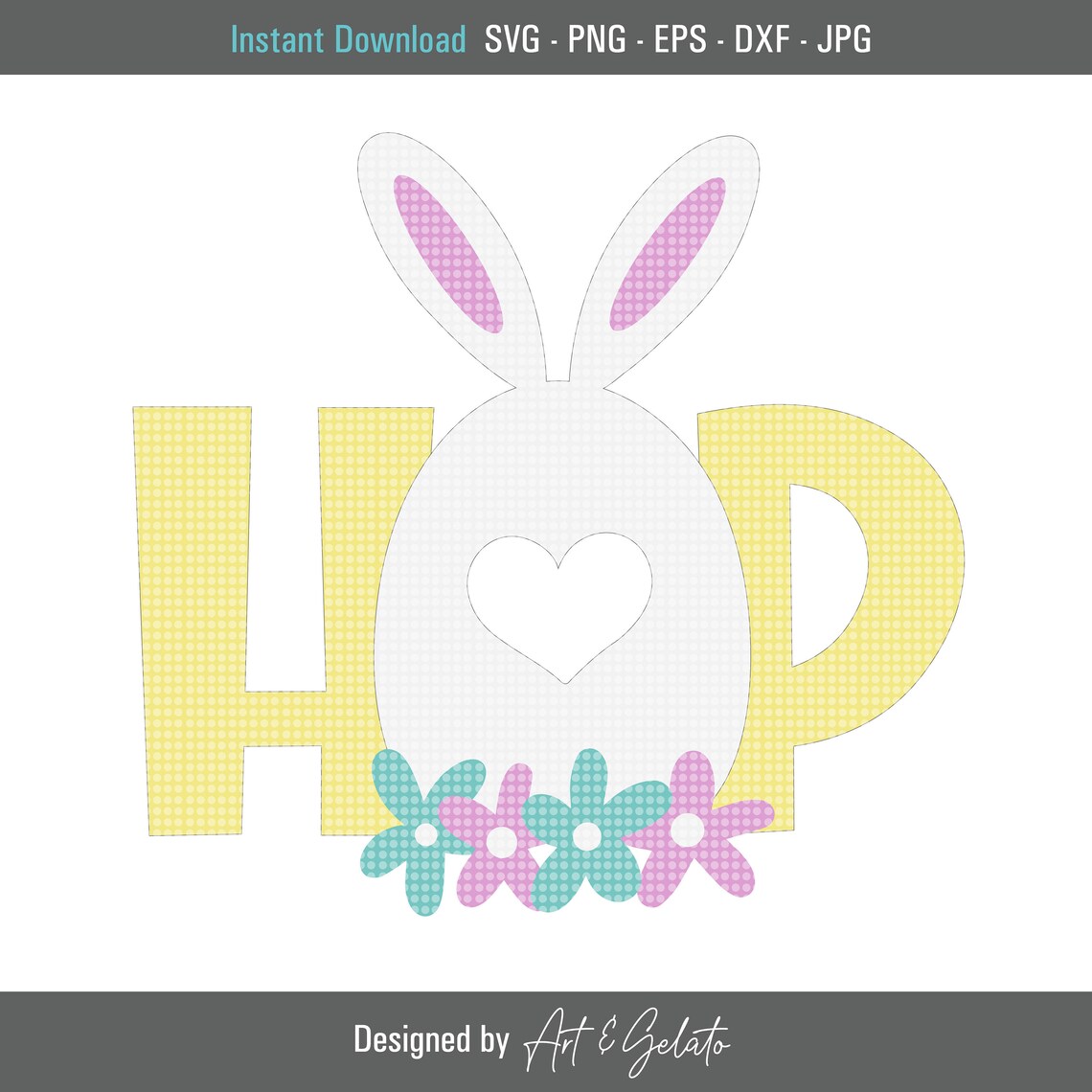 Easter Bunny Hop Art Print, Kids Room Wall Decor